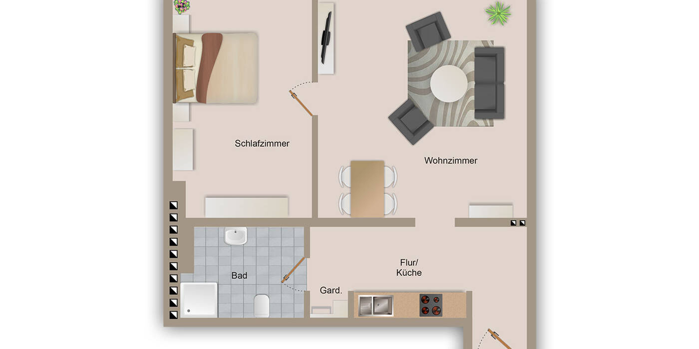 Grundriss Ferienwohnung „Steinkauz“ – Stilvolle Auszeit in der historischen Altstadt